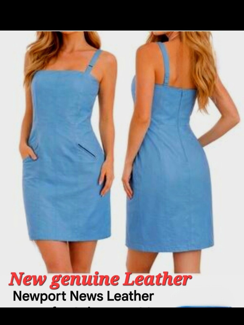 Newport News Blue Genuine Leather Dress